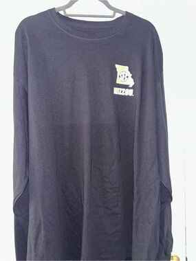 Champion Black Long Sleeve Tee with Small Chest Script Logo